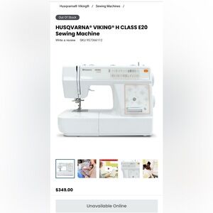 HUSQVARNA VIKING H CLASS E20 Sewing Machine